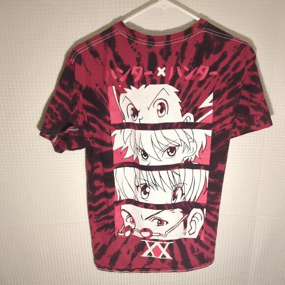 Hunter x Hunter M Tie Dye T-Shirt Anime Graphic Red Black Licensed 2021 Unisex - Picture 4 of 5